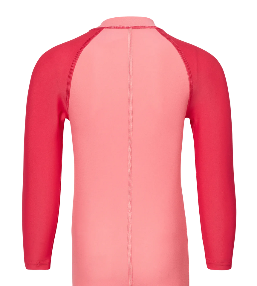 Tots Unisex Endurabrite Colorblock All In One Suit For Boys and Girls - Pink Lemonade & Ruby