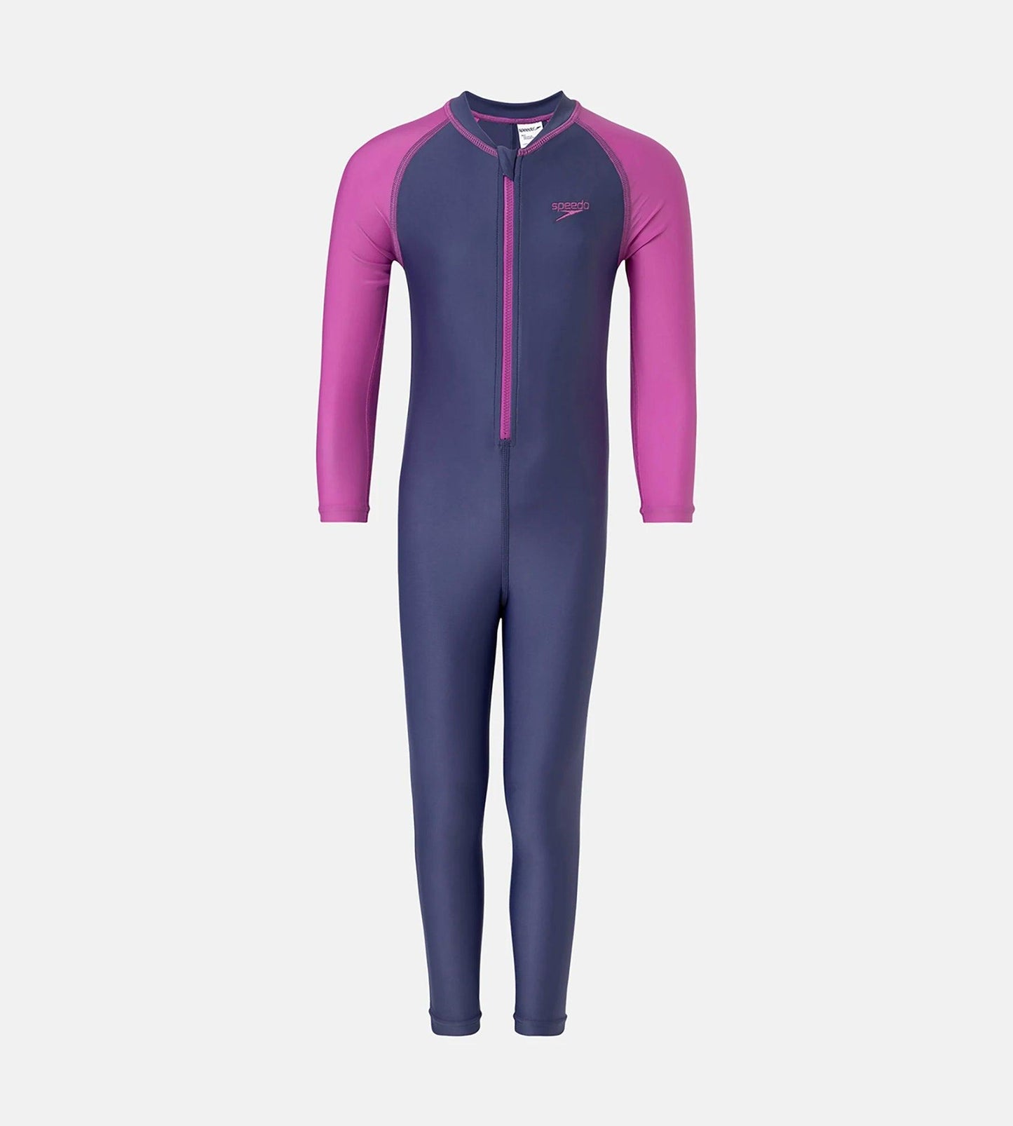Girl's Endura Brite Color Block All In One Full Body Suit - Hapuna Blue & Neon Violet