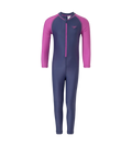 Girl's Endura Brite Color Block All In One Full Body Suit - Hapuna Blue & Neon Violet