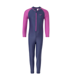 Girl's Endura Brite Color Block All In One Full Body Suit - Hapuna Blue & Neon Violet