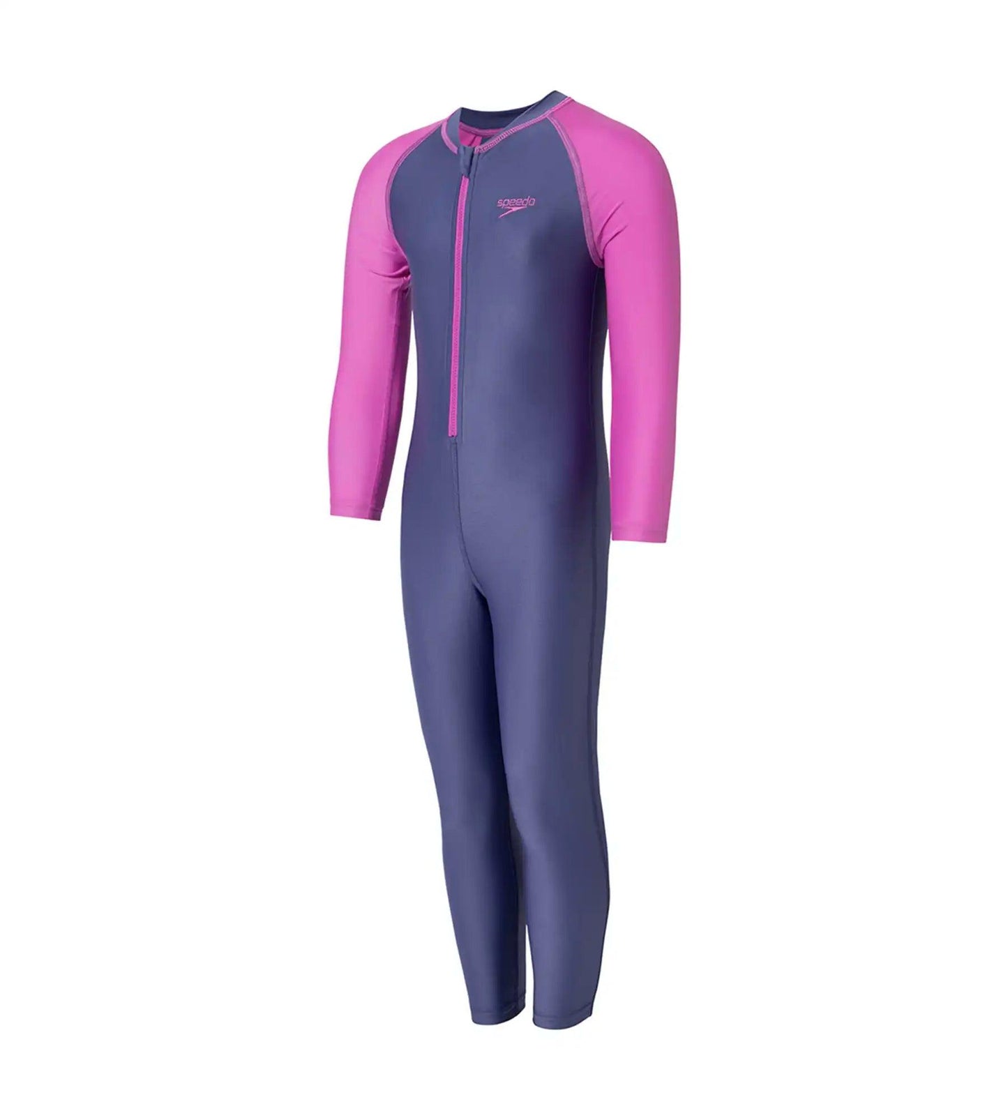 Girl's Endura Brite Color Block All In One Full Body Suit - Hapuna Blue & Neon Violet