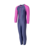 Girl's Endura Brite Color Block All In One Full Body Suit - Hapuna Blue & Neon Violet