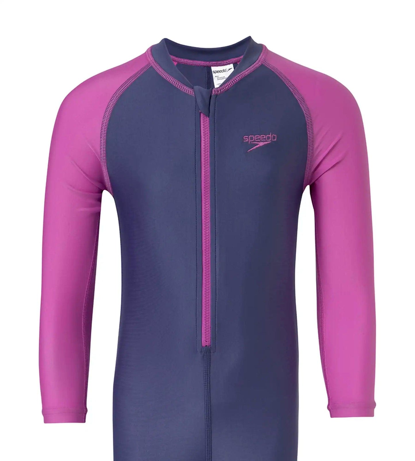 Girl's Endura Brite Color Block All In One Full Body Suit - Hapuna Blue & Neon Violet