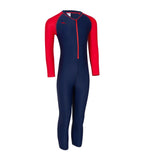 Tots Endurance 10 Color Block All In One Suit Swimwear - Navy & Fed Red