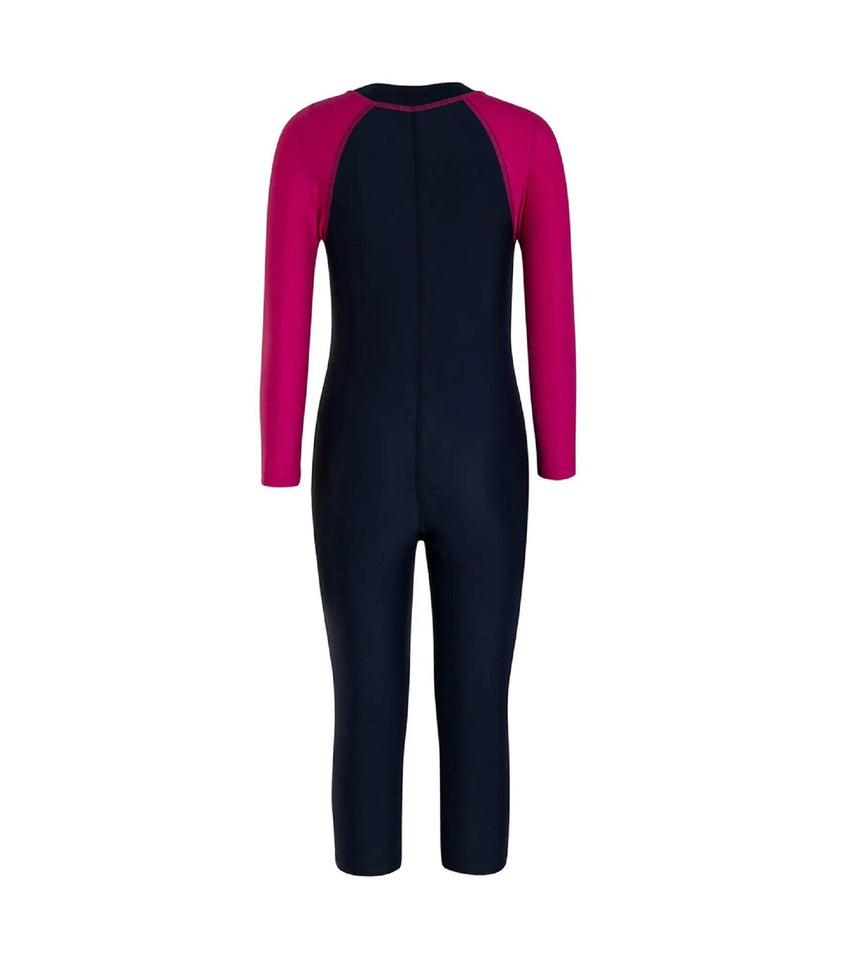 Tots Endurance 10 Full Body Suit All In One Swimwear - Navy & Electric Pink
