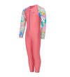 Tots Unisex Endurabrite Printed Colorblock All In One Suit For Boys and Girls - Pink Lemonade & Neon Violet