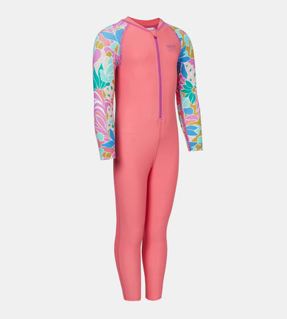 Tots Unisex Endurabrite Printed Colorblock All In One Suit For Boys and Girls - Pink Lemonade & Neon Violet