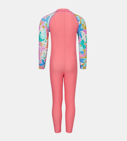Tots Unisex Endurabrite Printed Colorblock All In One Suit For Boys and Girls - Pink Lemonade & Neon Violet