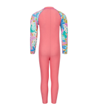 Tots Unisex Endurabrite Printed Colorblock All In One Suit For Boys and Girls - Pink Lemonade & Neon Violet