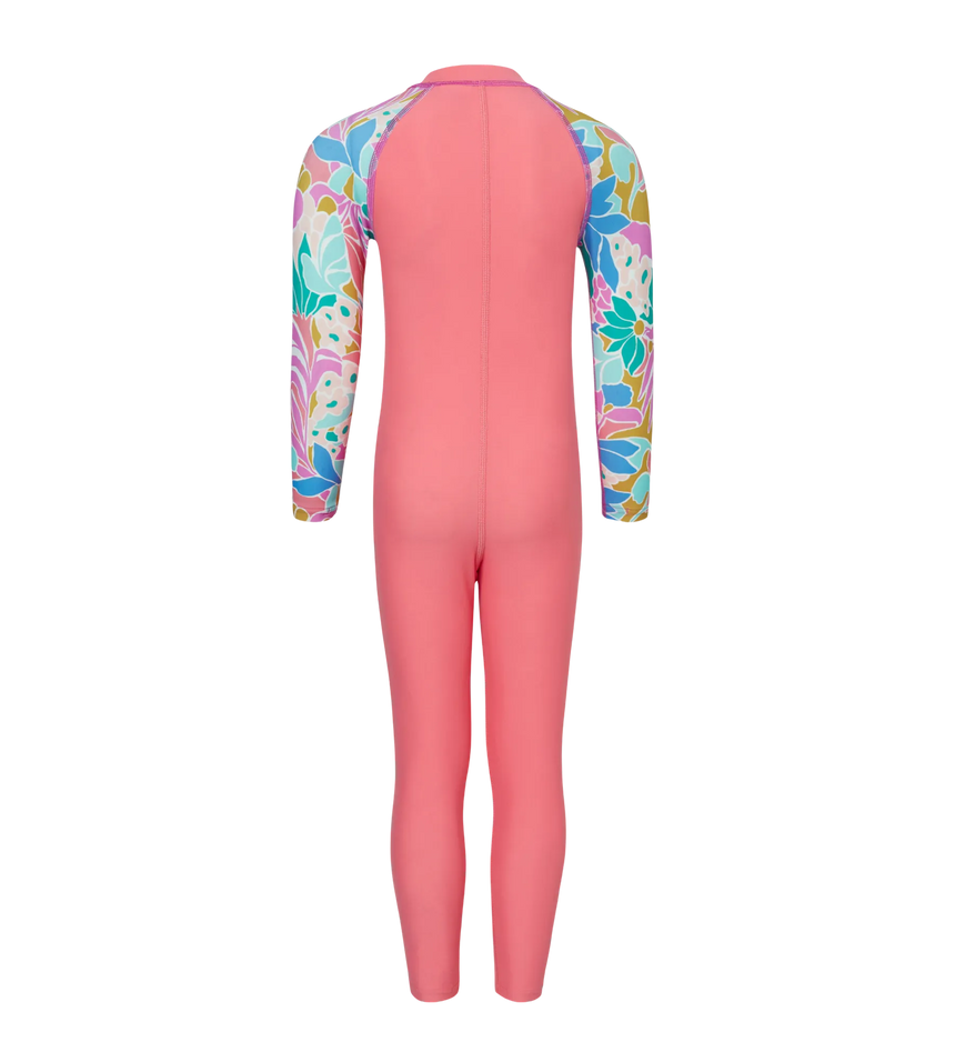 Tots Unisex Endurabrite Printed Colorblock All In One Suit For Boys and Girls - Pink Lemonade & Neon Violet
