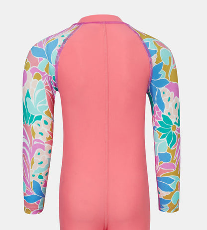 Tots Unisex Endurabrite Printed Colorblock All In One Suit For Boys and Girls - Pink Lemonade & Neon Violet