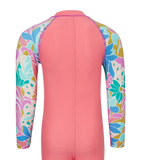 Tots Unisex Endurabrite Printed Colorblock All In One Suit For Boys and Girls - Pink Lemonade & Neon Violet