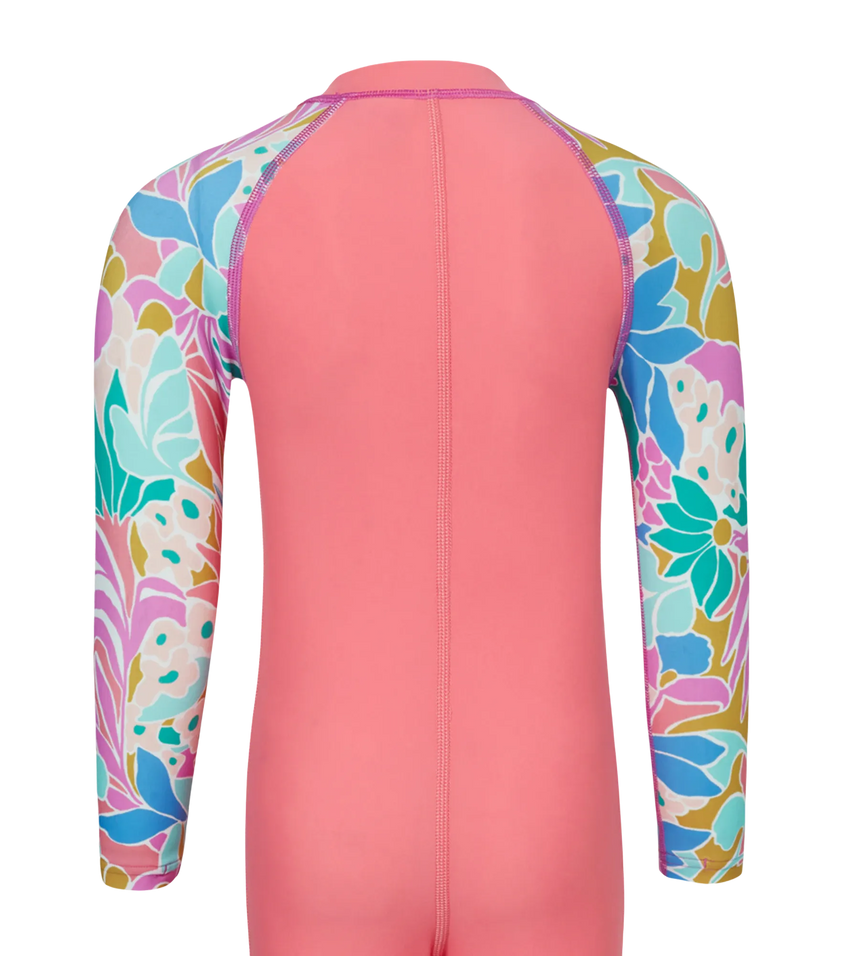 Tots Unisex Endurabrite Printed Colorblock All In One Suit For Boys and Girls - Pink Lemonade & Neon Violet