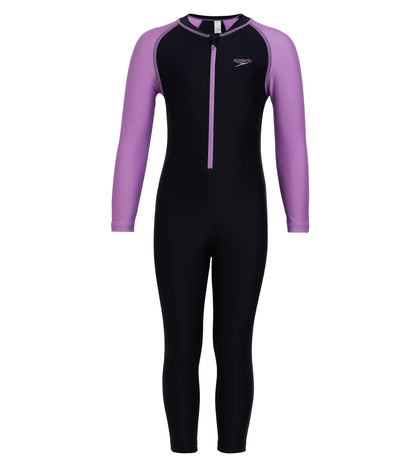 Girl's Endurance All In one Full Body Suit Swimwear - Truenavy & Sweet Purple_1