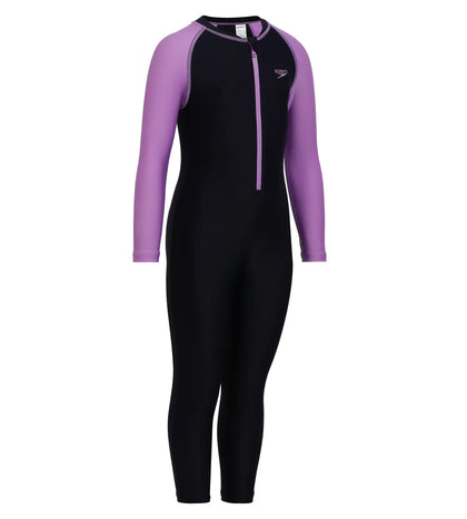 Girl's Endurance All In one Full Body Suit Swimwear - Truenavy & Sweet Purple