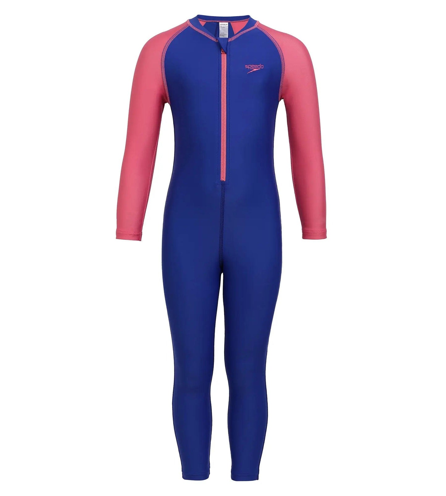 Girl's Endurance All In one Full Body Suit Swimwear - True Cobalt & Fandango Pink_1