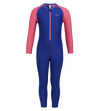 Girls Endurance 10 Essential All In One Suit For Tots (Age Range 2-8 Years) - True Cobalt & Fandango Pink