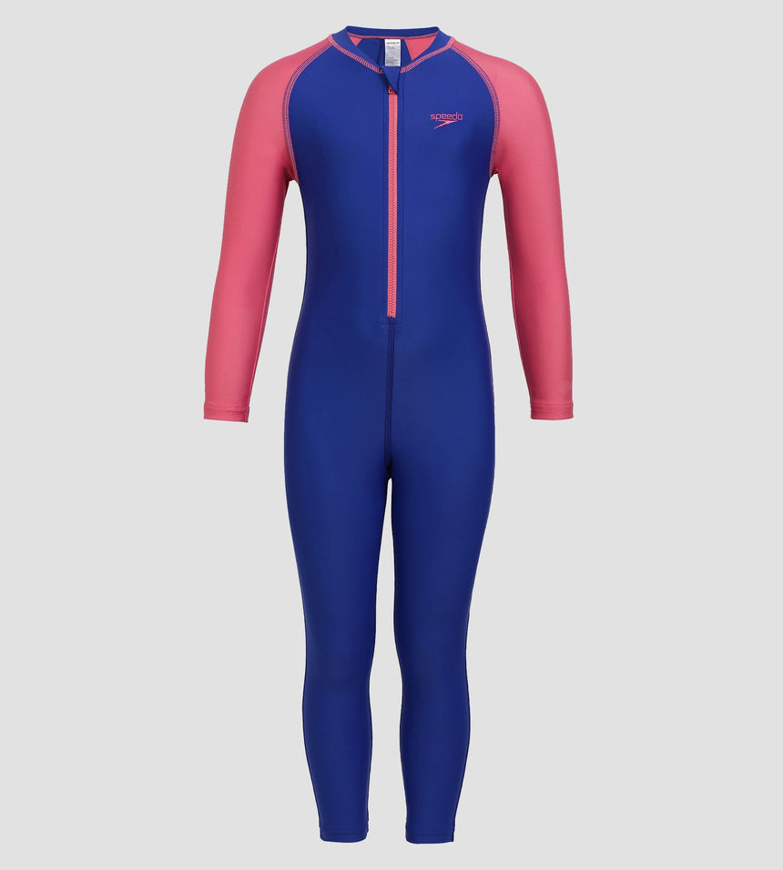 Girls Endurance 10 Essential All In One Suit - True Cobalt & Fandango Pink