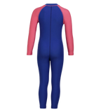 Girls Endurance 10 Essential All In One Suit For Tots (Age Range 2-8 Years) - True Cobalt & Fandango Pink