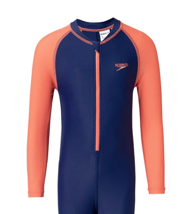 Girl's Endurance10 Color Block All In One Full Body Suit - Harmony & Coral Sands