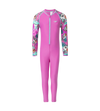 Tots Endura Brite Block Printed All In One Full Body Suit For Boys and Girls - Neon Violet, Diva & Arctic Glass