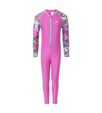 Tots Endura Brite Block Printed All In One Full Body Suit For Boys and Girls - Neon Violet, Diva & Arctic Glass