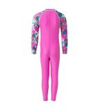 Tots Endura Brite Block Printed All In One Full Body Suit For Boys and Girls - Neon Violet, Diva & Arctic Glass