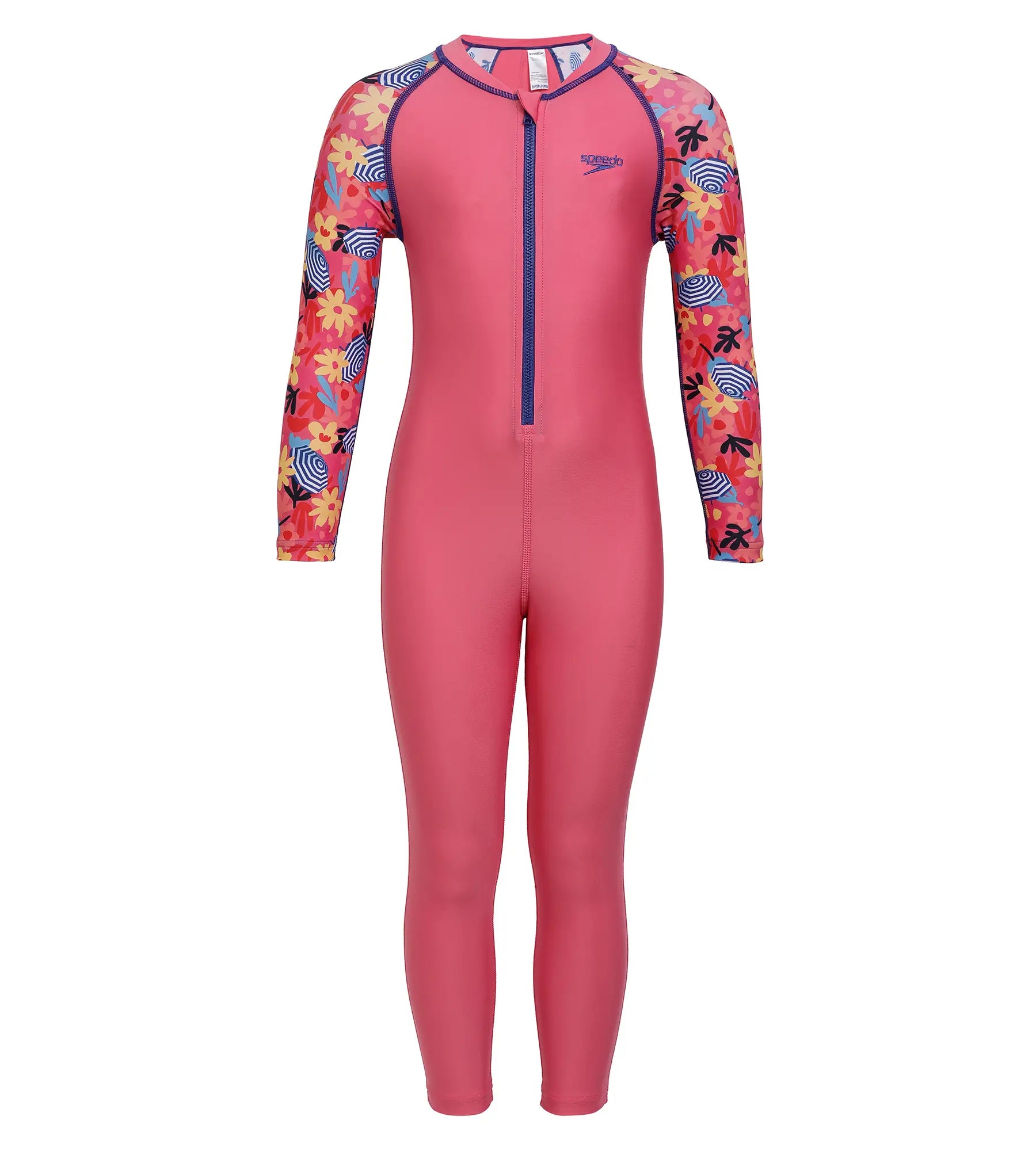 Girl's All In One Full Body Suit Swimwear Suit Swimwear - Fandango Pink & Bloominous_1