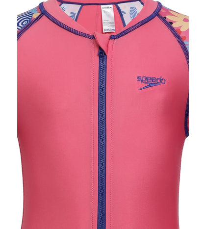 Girl's All In One Full Body Suit Swimwear Suit Swimwear - Fandango Pink & Bloominous_5