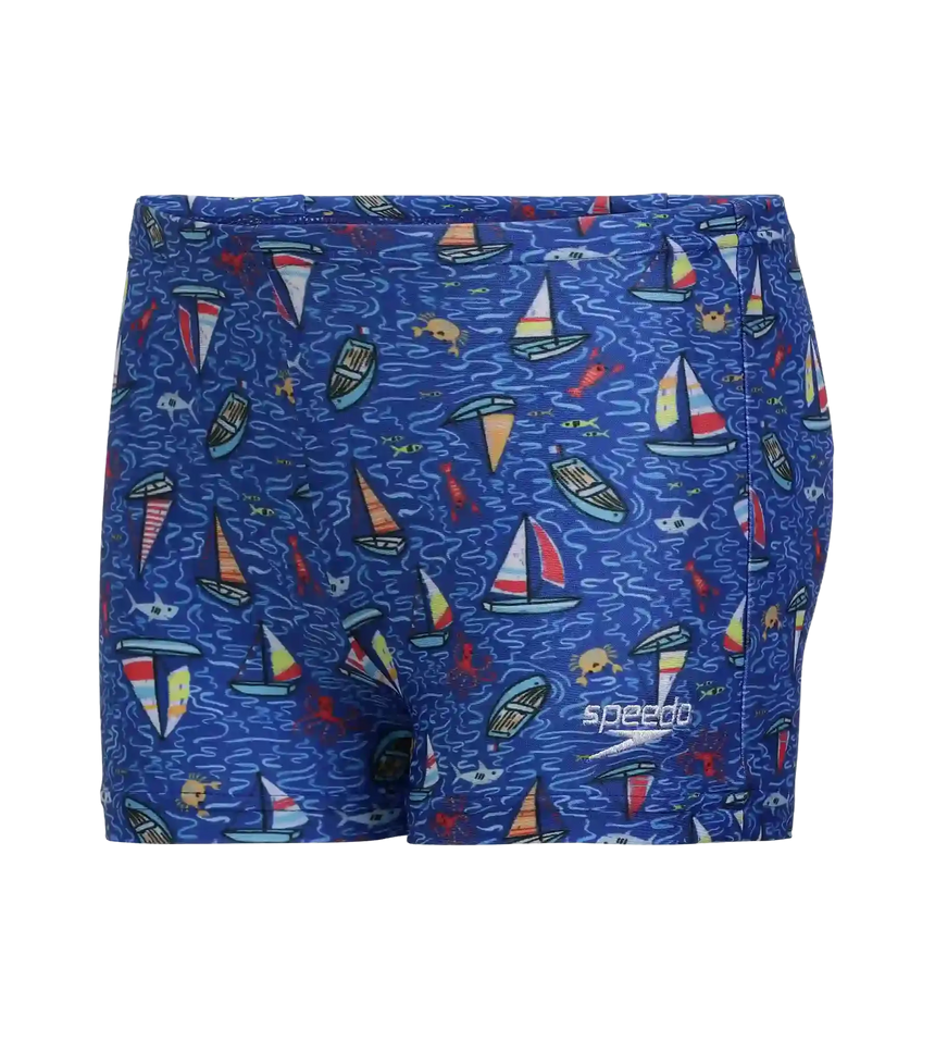 Tots Recycled Endura Brite Digital Print Aquashort For Boys - True Cobalt & Picton Blue