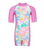 Tots Unisex Endurabrite Printed Essential Legsuit For Boys and Girls - Neon Violet & Marine Teal