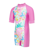 Tots Unisex Endurabrite Printed Essential Legsuit For Boys and Girls - Neon Violet & Marine Teal