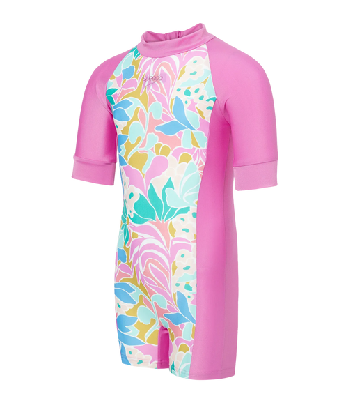 Tots Unisex Endurabrite Printed Essential Legsuit For Boys and Girls - Neon Violet & Marine Teal