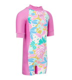 Tots Unisex Endurabrite Printed Essential Legsuit For Boys and Girls - Neon Violet & Marine Teal