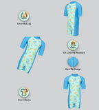 Tots Unisex Endurance10 Printed Essential Legsuit For Boys and Girls - Fish Tank & Periwinkle Blue