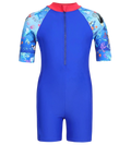 Girls Endurance 10 Essential All In One Suit - Raspberry Fill & Cobalt