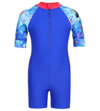 Girls Endurance 10 Essential All In One Suit - Raspberry Fill & Cobalt