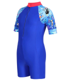 Girls Endurance 10 Essential All In One Suit - Raspberry Fill & Cobalt