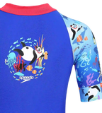 Girls Endurance 10 Essential All In One Suit - Raspberry Fill & Cobalt
