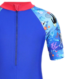 Girls Endurance 10 Essential All In One Suit - Raspberry Fill & Cobalt