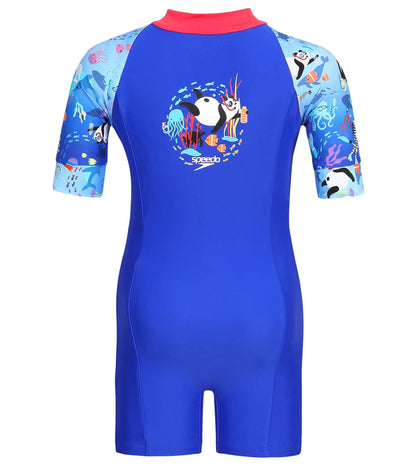 Girl's Endurance Essential All In One Suit  - Rasberry Fill & Cobalt_1