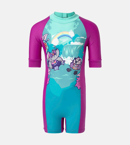Girl's Endurance10 Essential All In One Legsuit - Diva, Neon Violet & Arctic Glass