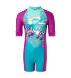 Girl's Endurance10 Essential All In One Legsuit - Diva, Neon Violet & Arctic Glass