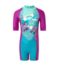 Girl's Endurance10 Essential All In One Legsuit - Diva, Neon Violet & Arctic Glass