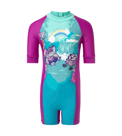 Girl's Endurance10 Essential All In One Legsuit - Diva, Neon Violet & Arctic Glass