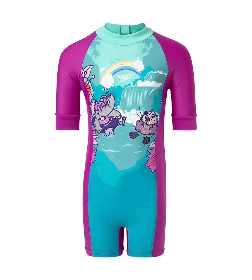 Girl's Endurance10 Essential All In One Legsuit - Diva, Neon Violet & Arctic Glass
