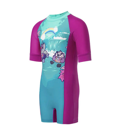 Girl's Endurance10 Essential All In One Legsuit - Diva, Neon Violet & Arctic Glass