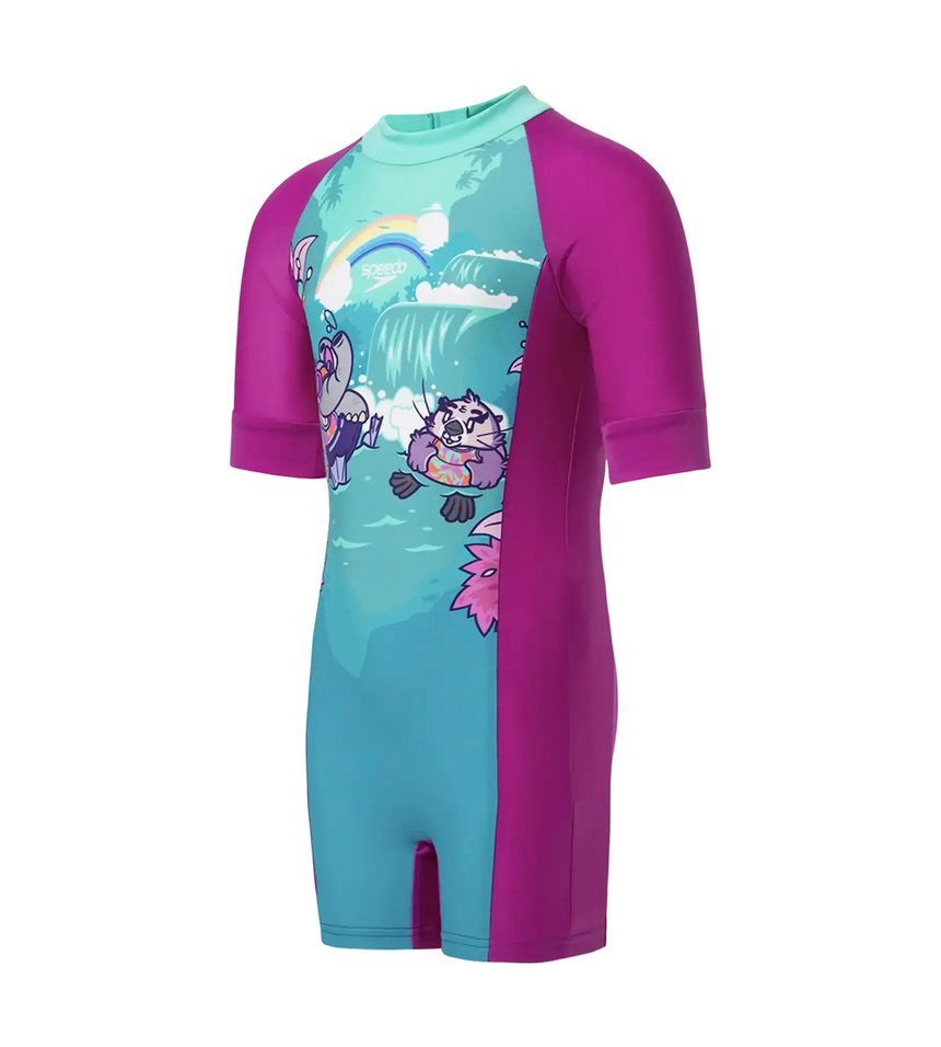 Girl's Endurance10 Essential All In One Legsuit - Diva, Neon Violet & Arctic Glass