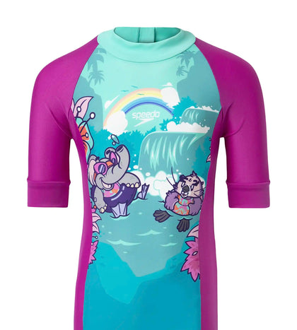 Girl's Endurance10 Essential All In One Legsuit - Diva, Neon Violet & Arctic Glass