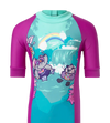 Girl's Endurance10 Essential All In One Legsuit - Diva, Neon Violet & Arctic Glass